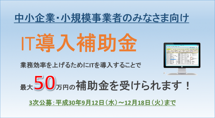 平成29年度補正IT導入補助金公募